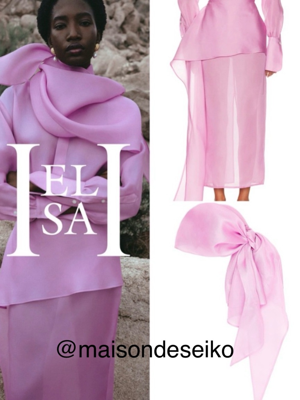 NWT Helsa Pink 100% Silk Gazar Scarf Headscarf Handkerchief